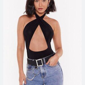 Nasty gal black bodysuit with cut out
